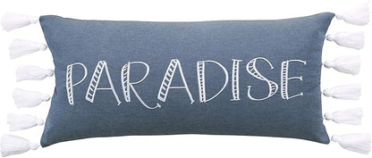 Levtex Home - Truro - Decorative Pillow (12 X 24in.) - Paradise - Dusty Blue and White