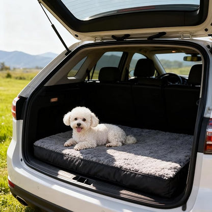 Dog Bed with Waterproof Inner Liner, Removable Cover, Egg Crate Foam Dog Beds, Easy to Clean，30×20Inch，Gray