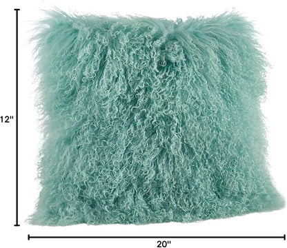 SARO LIFESTYLE Mongolian Lamb Fur Poly Filled Throw Pillow