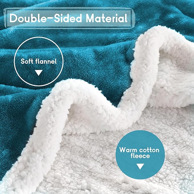 Heated Blanket Electric Blanket Full Size 72''x84'' with 9 Heating Levels, 1-10 Hour Auto Shut Off, Machine Washable, Flannel & Sherpa Soft Warming Blanket for Couch, Bed, Office - Dark Green