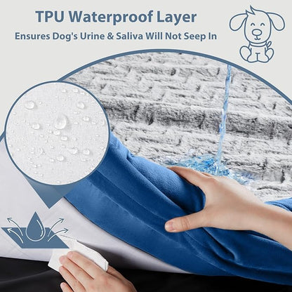 WNPETHOME Giant Dog Bed, Washable Dog Couch with Removable Waterproof Cover, Orthopedic Large Pet Sofa Bed with Bolster Sides for Sleeping