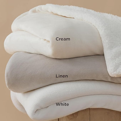 Bedsure GentleSoft Sherpa Fleece Blankets King Size for Bed - Thick and Warm Throw for Women and Men, Soft Fuzzy Plush King Blanket for Winter, Non-Heated, White, 108x90 Inches