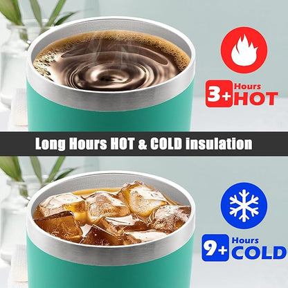 20 oz Tumbler Coffee Travel Tumblers Bulk with Lid Stainless Steel Double Wall Vacuum Insulated Mug Powder Coated Cups fit Car Cupholder for Hot and Cold - Light Blue, 12Pack