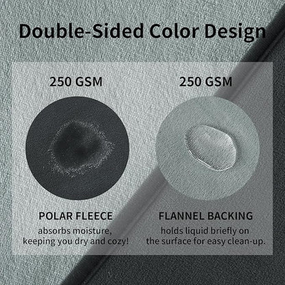 QiyI Waterproof Blanket for Bed King Size, Washable Reversible Bed Cover, Large Leakproof Stain-Resistant Furniture Protector for Travel & Camping, 80"x90", Dk Grey/Lt Grey
