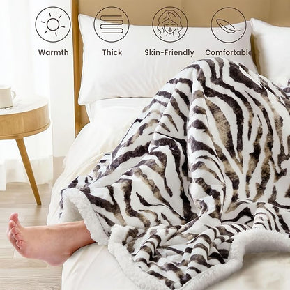 Heated Blanket Throw Electric Blanket – Fast Heating Blanket with 10 Heat Settings & 10 Hours Auto Off, Cozy Soft Fleece Sherpa, Washable, Warm Gifts for Grandma