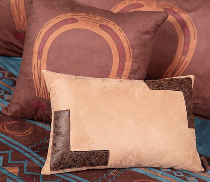 Chezmoi Collection Sedona 7-Piece Southwestern Wild Horses Microsuede Bedding Comforter Set, King, Turquoise Blue