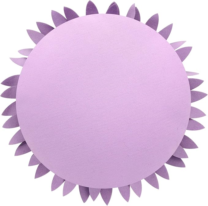 Contempo Lifestyles 3D Daisy Flower Decorative Pillow - Design Patented, Shaped for Couch & Bed (18" Flower, 16" With Insert, Solid Lilac)