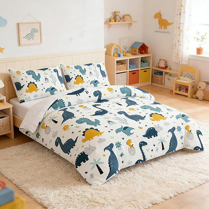 MWMWMW Dinosaur Bedding Sets Twin for Boys, 2 Piece Dinosaur Comforter Set Twin, Soft and Lightweight Kids Comforter Sets for Boys for All Seasons with Pillowcase
