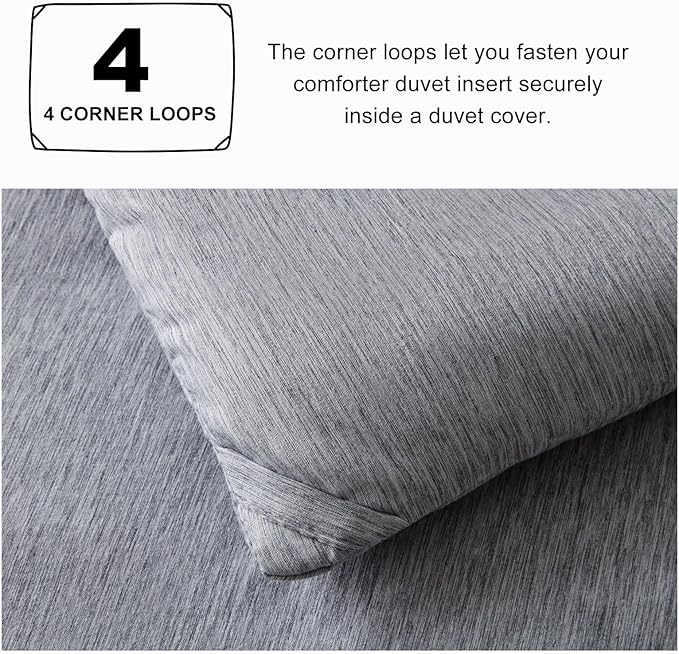 CozyLux Queen Comforter Set - 3 Pieces Grey Soft Luxury Cationic Dyeing Queen Comforter for All Season, Gray Breathable Lightweight Fluffy Bedding Sets with 1 Comforter and 2 Pillow Shams
