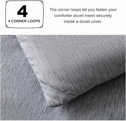 CozyLux Twin/Twin XL Comforter Set Dorm Bedding - 2 Pieces Grey Twin Extra Long Soft Luxury Cationic Dyeing Comforter for College, Gray Breathable Bed Sets with 1 Comforter and 1 Pillow Sham