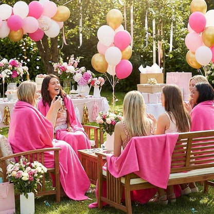 Kinlop Fleece Blanket Bulk 60 x 50 Inch Soft Lightweight Fleece Cozy Blanket Warm Throw Plush Pet Throw for Bed Couch Sofa Home Office Wedding Gifts Travel Camping(Azalea Pink)