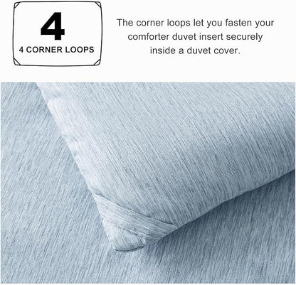 CozyLux California King Comforter Set - 3 Pieces Blue Soft Luxury Cationic Dyeing Cal King Size Bedding Comforter All Season, Breathable Lightweight Fluffy Bed Set with 1 Comforter and 2 Pillow Shams