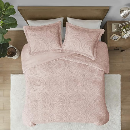 Madison Park Ultra Soft Luxury Premium Plush Comforter Mini Modern All Season Down Alternative Bedding Set with Matching Sham, Twin, Blush