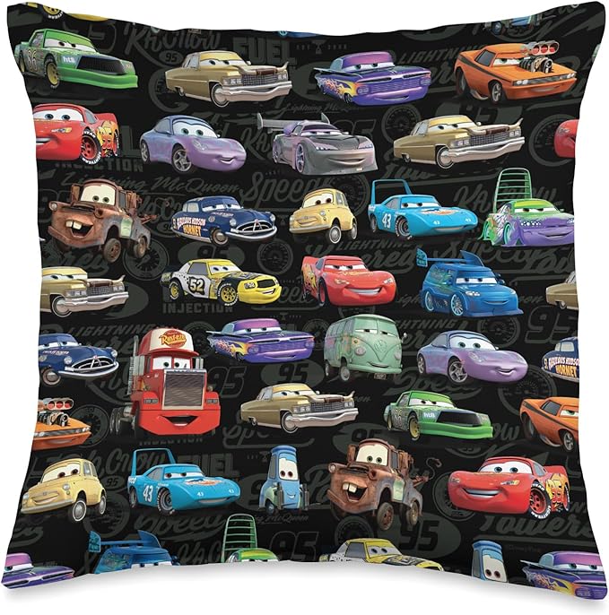 Disney Pixar Cars Characters All-Over Print Throw Pillow