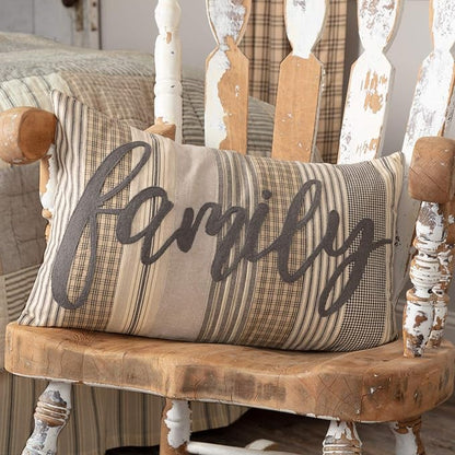 VHC Brands Sawyer Mill™ 'Family' Pillow, Charcoal, 14x22