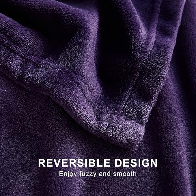 Hansleep Fleece Blanket Twin Size Purple, Soft Cozy Twin Fuzzy Flannel Lightweight Blanket for Bed, Sofa, Couch, Travel, Camping, Purple, 60x80 Inches