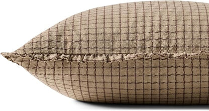 Loloi Chris Loves Julia Dinah Collection PCJ0012 Mushroom 22'' x 22'' Cover w/Poly Pillow