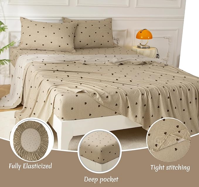 SDY 7 Piece Plaid Comforter and Sheet Set,Full Size Gingham Bedding Set,Super Soft Microfiber with 1*Comforter,1* Flat Sheet, 1*Fitted Sheet,2*Pillowcases and 2*PillowcaseShams