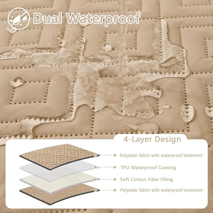hyha Waterproof Dog Blanket, Soft Dog Bed Cover Pet Blankets, Waterproof Sofa Couch Cover for Dogs Washable, Reversible Pet Couch Covers for Sofa Furniture (30x70 Inch, Camel/Camel)