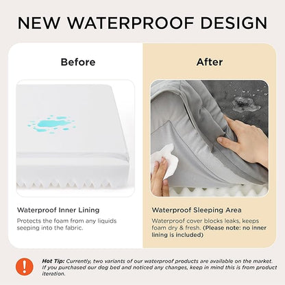 Bedsure Orthopedic Dog Bed Medium Size Dogs - Washable Medium Dog Cat Bed Waterproof, Comfort Pet Couch Sofa with Washable Removable Cover, Pets Bed with Nonskid Bottom, Lavender, 28"