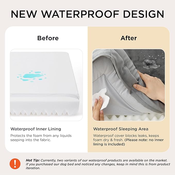 Bedsure Orthopedic Dog Beds Large Sized Dog - Washable Large Dog Cat Bed Waterproof, Comfort Dogs Couch Sofa with Washable Removable Cover, Pet Bed with Nonskid Bottom, Ember Clay, 35"