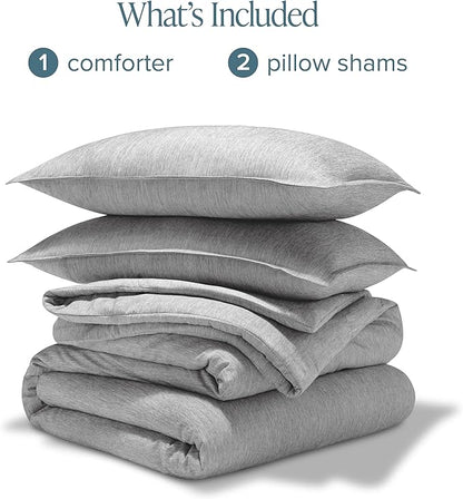 Bare Home Comforter Set - Queen Size - Ultra-Soft - Goose Down Alternative - Premium 1800 Series - All Season Warmth Comforter (Queen, Heathered Pewter)