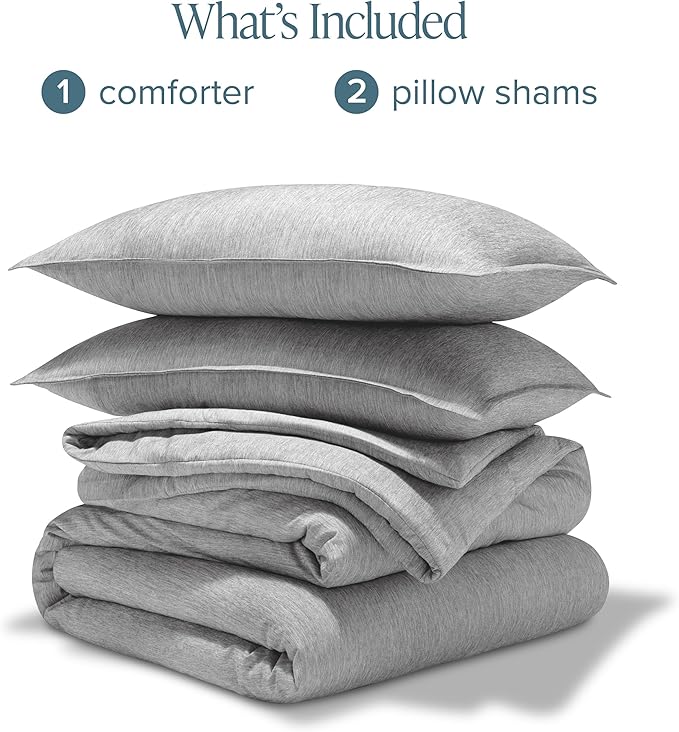 Bare Home Comforter Set - King Size - Ultra-Soft - Goose Down Alternative - Premium 1800 Series - All Season Warmth Comforter (King, Heathered Pewter)