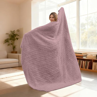 Electric Heated Blanket Full Size 72"×84" with 9 Heating Levels & 1-10Hs Auto Off，Double Sided Plush Sherpa, Energy Efficient, Machine Washable, for Couch & Bed, Light Purple