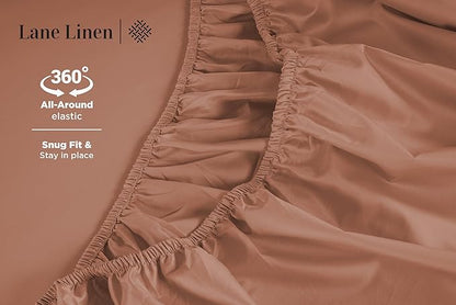 LANE LINEN Split King Sheet Sets for Adjustable Beds - 5 PCs, 600 Thread Count Split King Sheets Set - Sateen King Split Sheets for Adjustable Bed - Split Top King Sheets Set for Bed - Rose Dawn