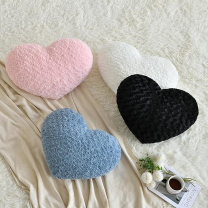 Heart Pillow, Soft Heart Shaped Pillow with Room Decorative Throw Pillows for Bed Couch Chair Sofa, Heart Shaped Cute Throw Pillow Cushion for Bedroom Living Room (Grey Blue, Mini 12.9" x 9.8")