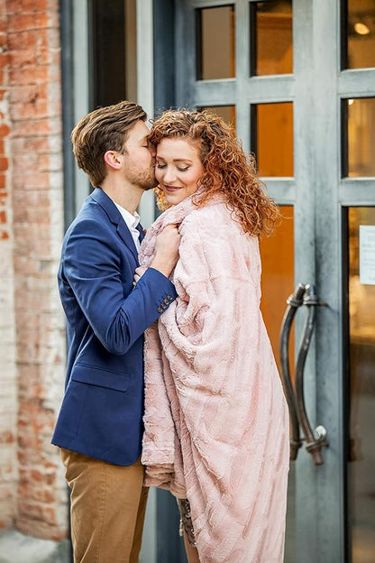 Minky Couture Sorbet Blanket - Ultra-Soft Throw for Silky Smooth Comfort - Premium Decorative Throw Blanket - Midweight, Breathable Fabric - Machine Washable Adult, Blush
