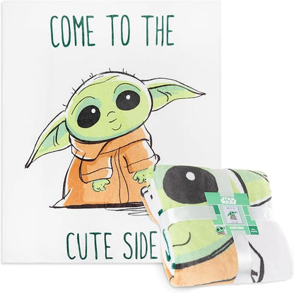 Disney Baby Yoda Throw Blanket Soft Fleece Blanket Bedroom Comforter 59 x 51” (Green Baby Yoda)