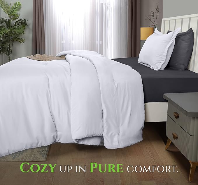 Twin Comforter Set 2 Piece White by Utopia Bedding, Comforters Twin Size, Bedding Comforters Sets, Down Alternative Soft Bed Set, 1 Comforter (64 x 88 inches) 1 Pillow Shams (20 x 26 inches)
