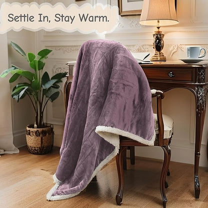 Electric Heated Blanket Twin Size 62"x84", Soft Flannel with Overheat Protection, 9 Adjustable Heat Settings & 10-Hour Auto-Off Timer, Fast Heating for Winter Comfort, Purple