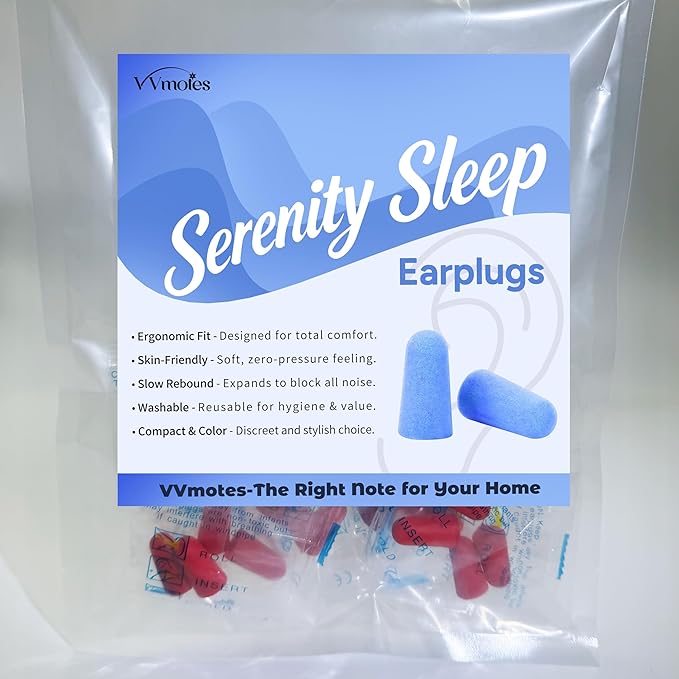 10 Pairs Red Reusable Ear Plugs, 32dB NRR Noise Reduction, Washable Slow-Rebound Foam Earplugs for Sleeping, Snoring, Work, Concerts, Travel