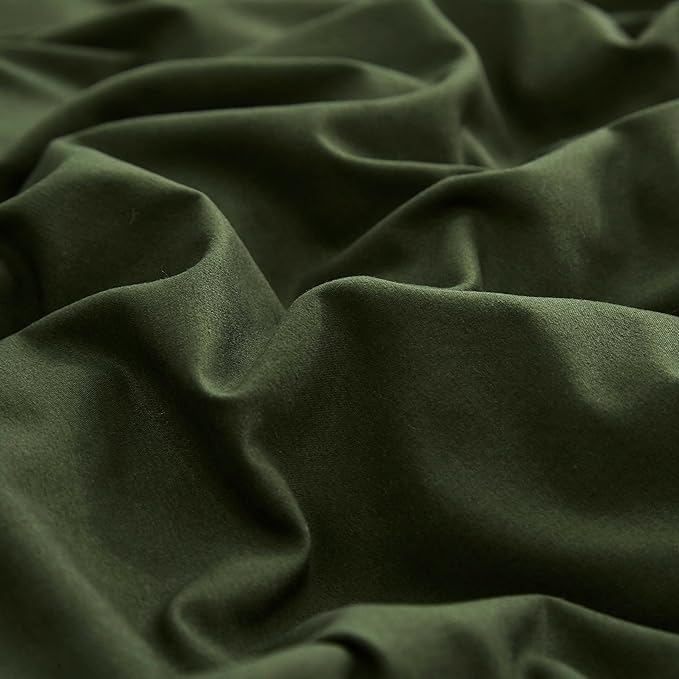 Pureant Dark Green Comforter Set Queen Dark Olive Bedding Set Solid Army Comforter for Women Men Hunter Queen Size Comforter Soft Minimalist Military Green Bedding Breathable