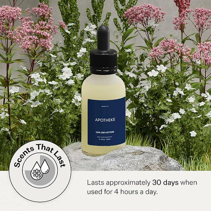 Apotheke Scent Tower Aromatherapy Diffuser Fragrance Refill, Earl Grey Bitters (30 ml) - Long-Lasting Perfume-Grade Essential Oil for Clean & Fresh Home, Office, Hotel & Large Rooms