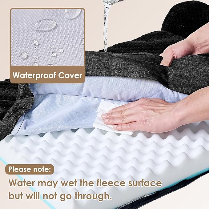 EHEYCIGA XL Dog Bed Memory Foam for Crate, Extra Large Dog Bed Orthopedic with Washable Removable Cover, Waterproof Pet Sofa Couch XLarge Size Dogs, 41x27x6.5, Black
