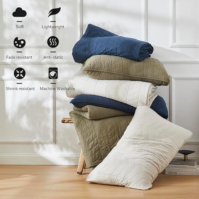 palassio Dark Beige Cotton Quilt California Cal King Size Bedding Sets with Pillow Shams,Oversized Lightweight Soft Bedspread Coverlet, Cozy Bed Cover for All Season, 3 Pieces, 118x106 inches