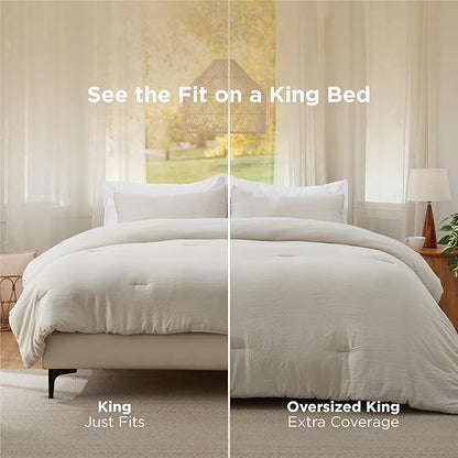 Bedsure California King Comforter Set, Beige Soft Prewashed Bedding for All Seasons, 3 Pieces GentleSoft™ Bed Set, 1 Lightweight Comforter (104"x96") and 2 Pillowcases (20"x36")