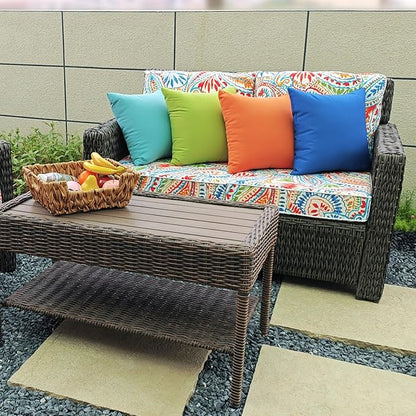 JMGBird Water-Resistant Outdoor Pillows Set of 2, 18x18 inch Durable Pure Green Throw Pillows with Inserts for Patio Furniture