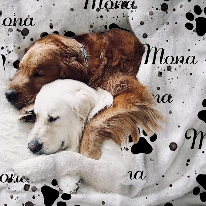 Personalized Dog Blanket, Customized Pet Blankets with Name Picture, Throw Blanket for Small Medium Large Dog Puppy Cat