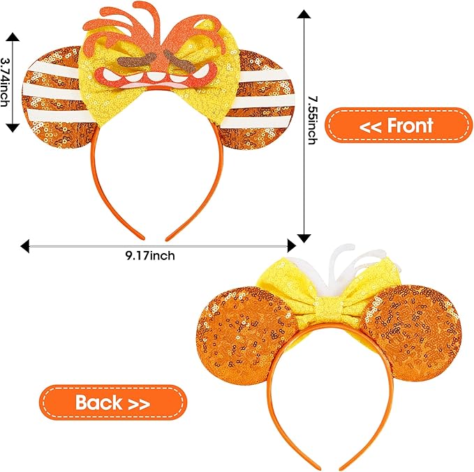 Mouse Ear Headbands,Sparkle Mouse Ears Headband for Women Girls Cartoon Princess Costume Cosplay Decoration (Anxiety)