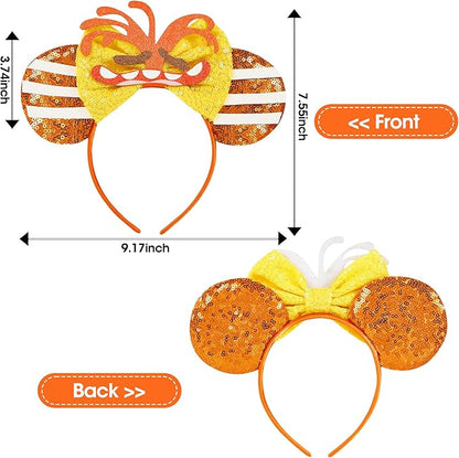 Mouse Ear Headbands,Sparkle Mouse Ears Headband for Women Girls Cartoon Princess Costume Cosplay Decoration (Anxiety)