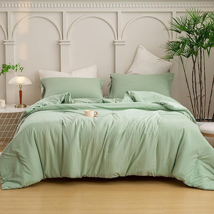 Softness California King Comforter Set,Super Soft Washed Polycotton Fabric,Cozy Comfy Down Alternative Bed Blanket Comforter & Pillowcase Lightweight Warm for All Season,Cal King Sage Green