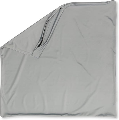 PILLOWY 26"x26" Throw Pillowcases (Cover Only) - 85/15 Nylon, Spandex - Luxurious, Silky, Stretchy & Soft - 1Pcs Solid Color - A Perfect Choice for Couch Chairs Sofa Bed Adult/Kids Bedroom, Light Grey