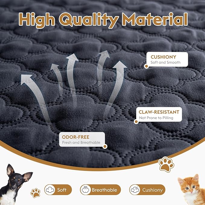Waterproof Dog Blanket, Couch Cover for Dogs Washable, Reversible Dog Bed Cover.(Dark＆Light Grey, 82 X 102 Inch - 1 Pack)