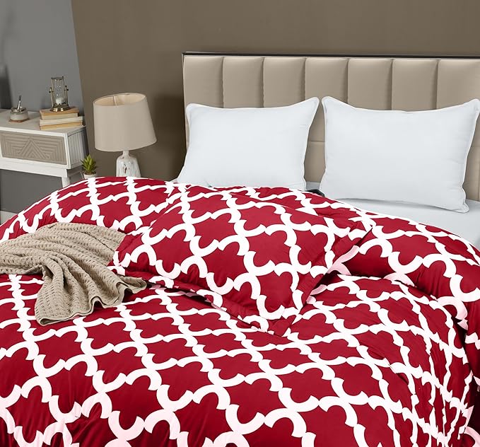 Twin Comforter Set 2 Piece Red by Utopia Bedding, Printed Comforters Twin Size, Bedding Comforters Sets, Down Alternative Soft Bed Set, 1 Comforter (64 x 88 inches) 1 Pillow Shams (20 x 26 inches)