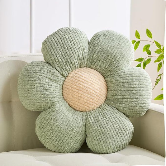 Flower Pillow Flowers Shaped Pillow Cushion Decorative Daisy Pillow for Bed Cute Throw Pillow Flower Floor Pillow Soft Seat Cushion Sage Cushion 19.6"