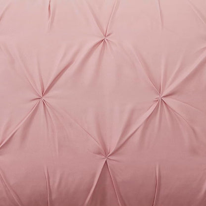7 Piece Comforter Set Bed in a Bag Ombre Pintuck Design All Season Soft Down Alternative Bedding Comforter Set & Luxurious Matching Bed Sheets & Pillow Shams, Ombre Pintuck Blush, Queen